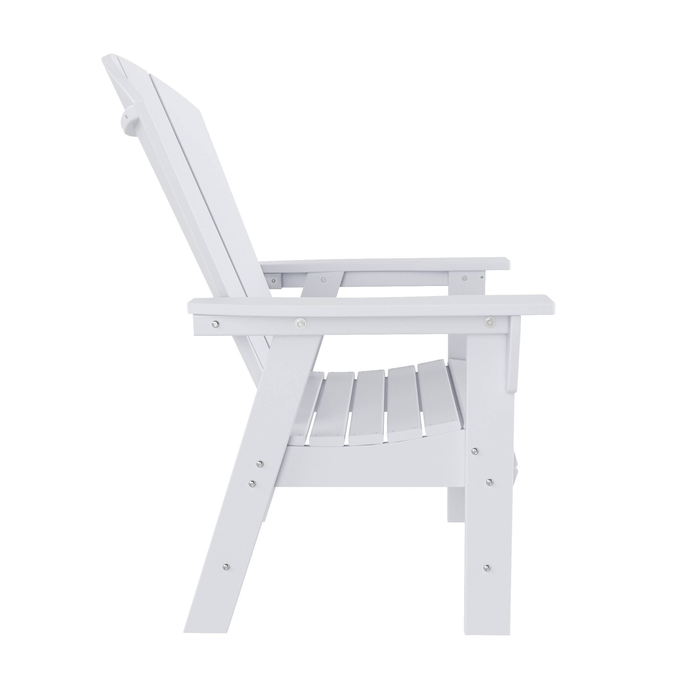 Alt View 1. WestinTrends - WestinTrends Malibu Outdoor Patio HDPE Plastic Adirondack Dining Chair - White.