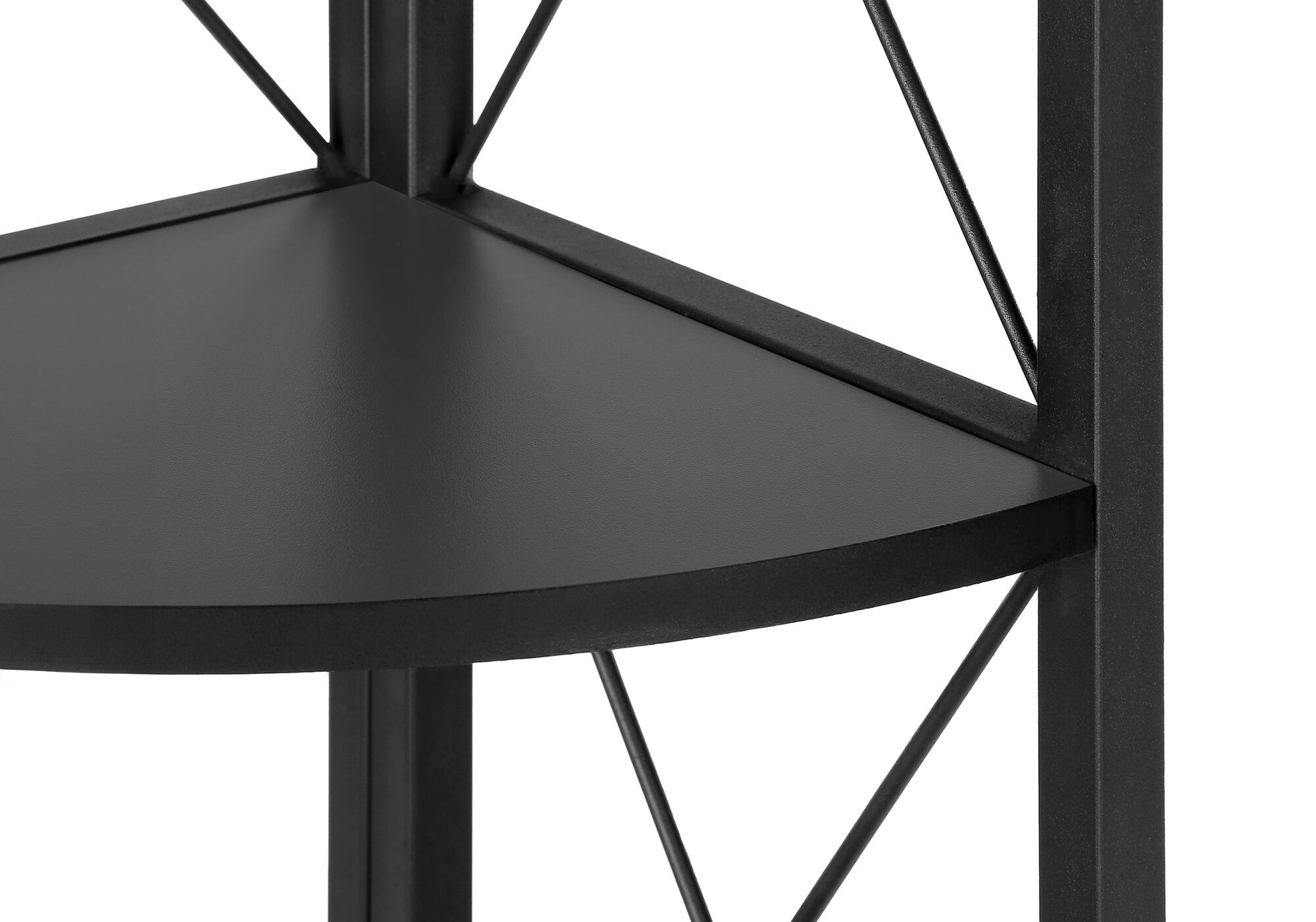 Alt View 5. Spaco - Spaco Modern 4 Tier 60 Inch Corner Bookshelf, Metal Industrial for Living Room Bedroom Office - Black.