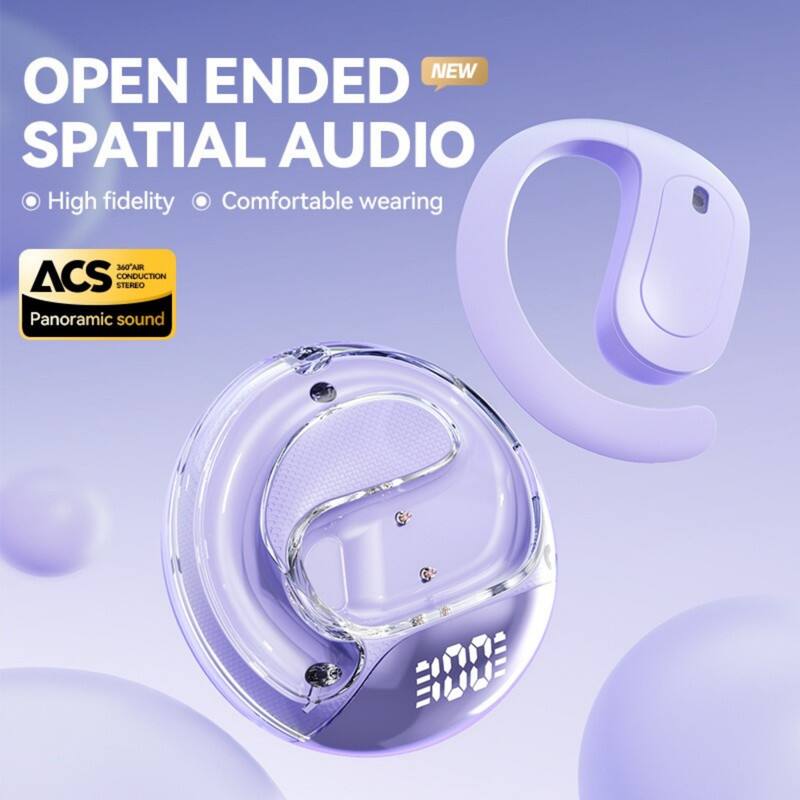 NEW OPEN ENDED SPATIAL AUDIO  
High fidelity  
Comfortable wearing  

ACS  
360° AIR CONDUCTION STEREO  
Panoramic sound