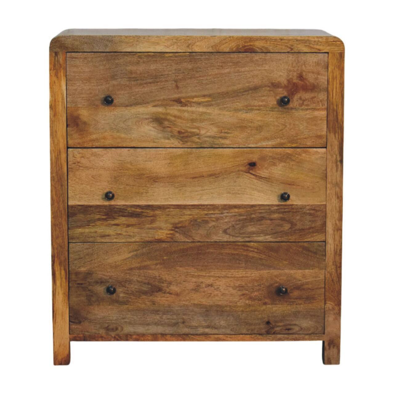 Artisan Furniture - Solid Wood Oakish Three Drawer Chest - Beige