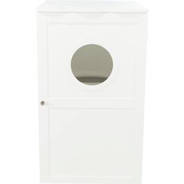 TRIXIE - 2-Story Cat Litter Box Enclosure Hidden Litter Indoor Cat Furniture Accent Table - White