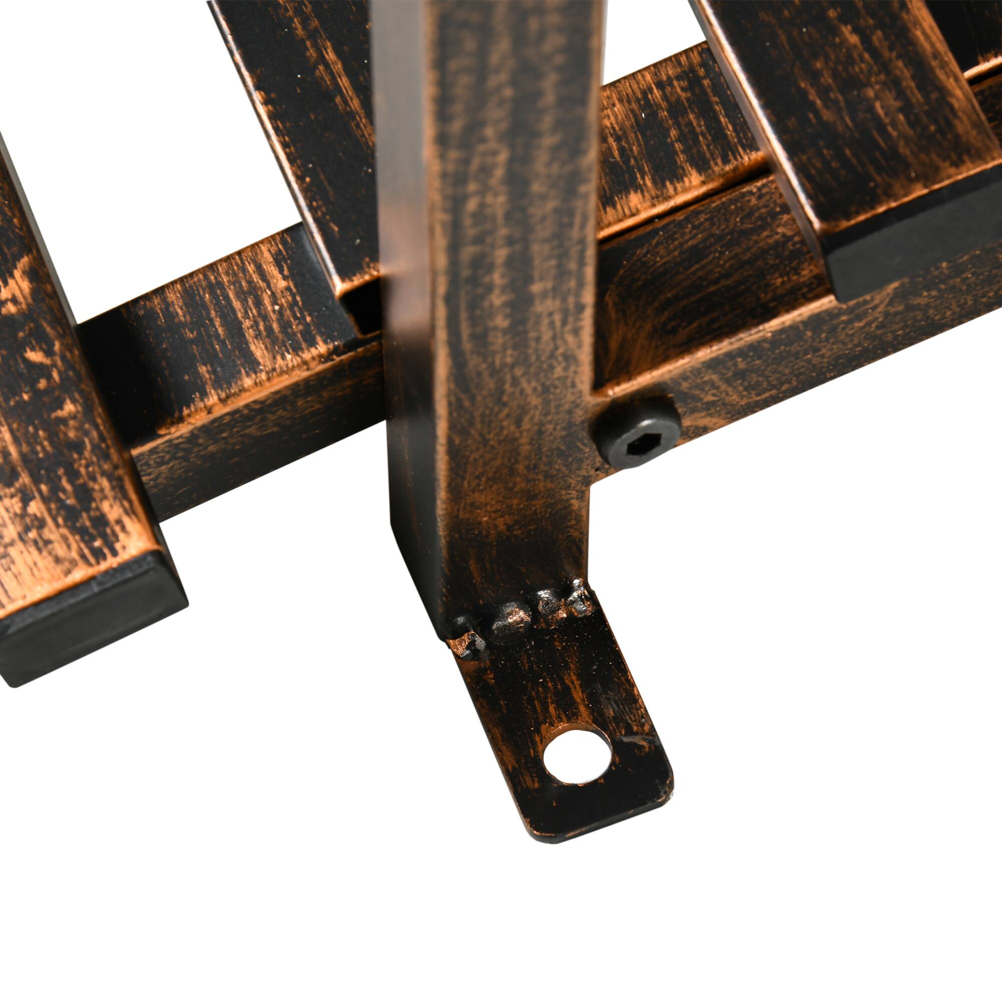 Alt View 8. Outsunny - 6' Metal Arch Backyard Garden Bridge with 660 lbs. Weight Capacity, Safety Siderails, Vine Motifs - Brown.