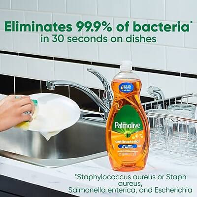 Eliminates 99.9% of bacteria* in 30 seconds on dishes

*Staphylococcus aureus or Staph aureus, Salmonella enterica, and Escherichia coli
