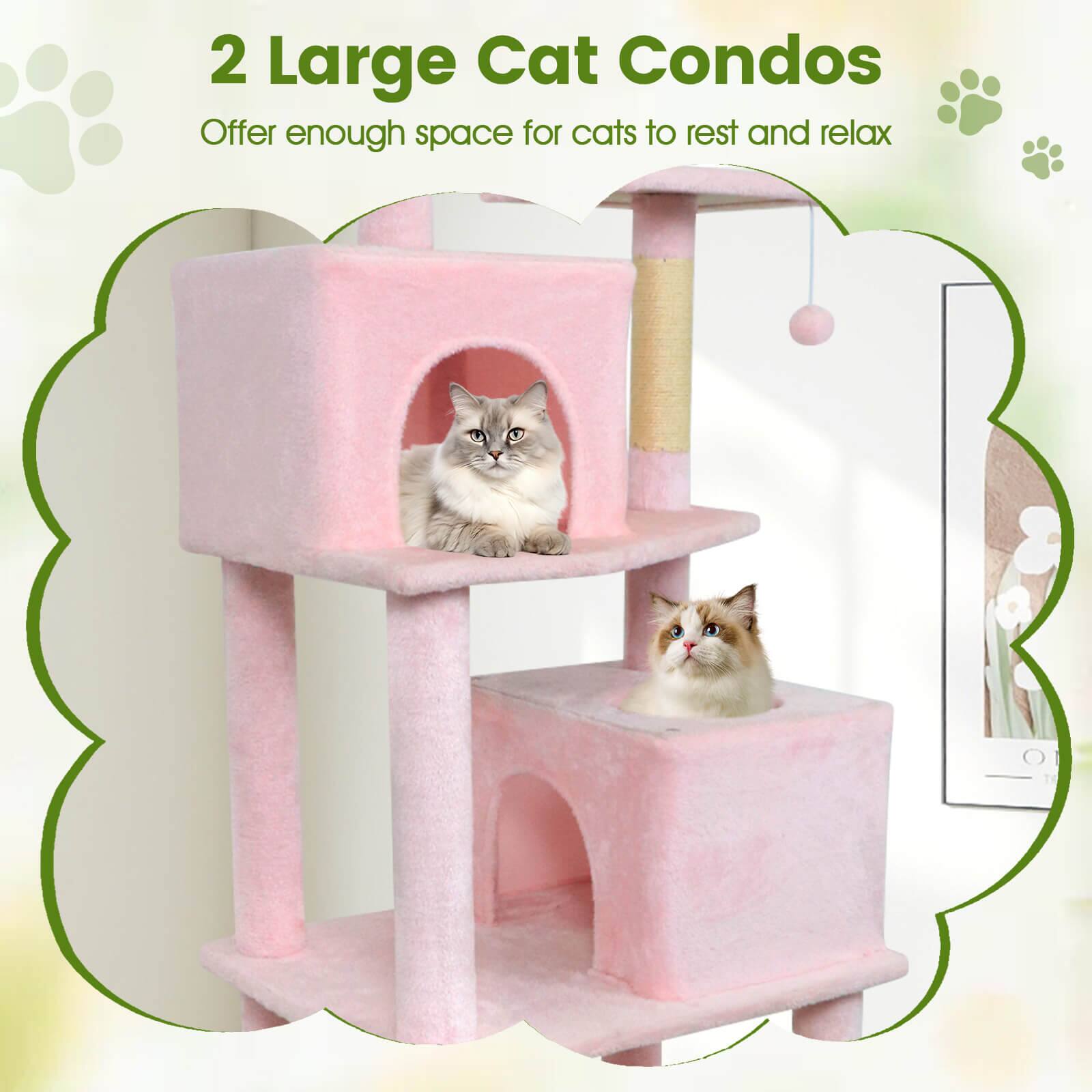 2 Large Cat Condos  
Offer enough space for cats to rest and relax