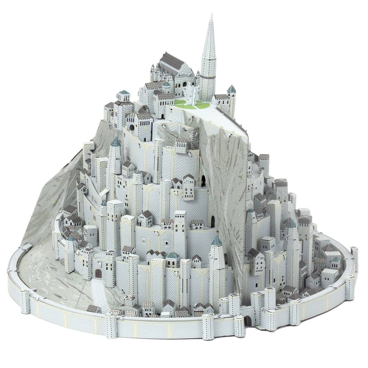 Alt View 3. Metal Earth - Metal Earth Premium Series Minas Tirith 3D Metal Model Kit Fascinations - Silver.