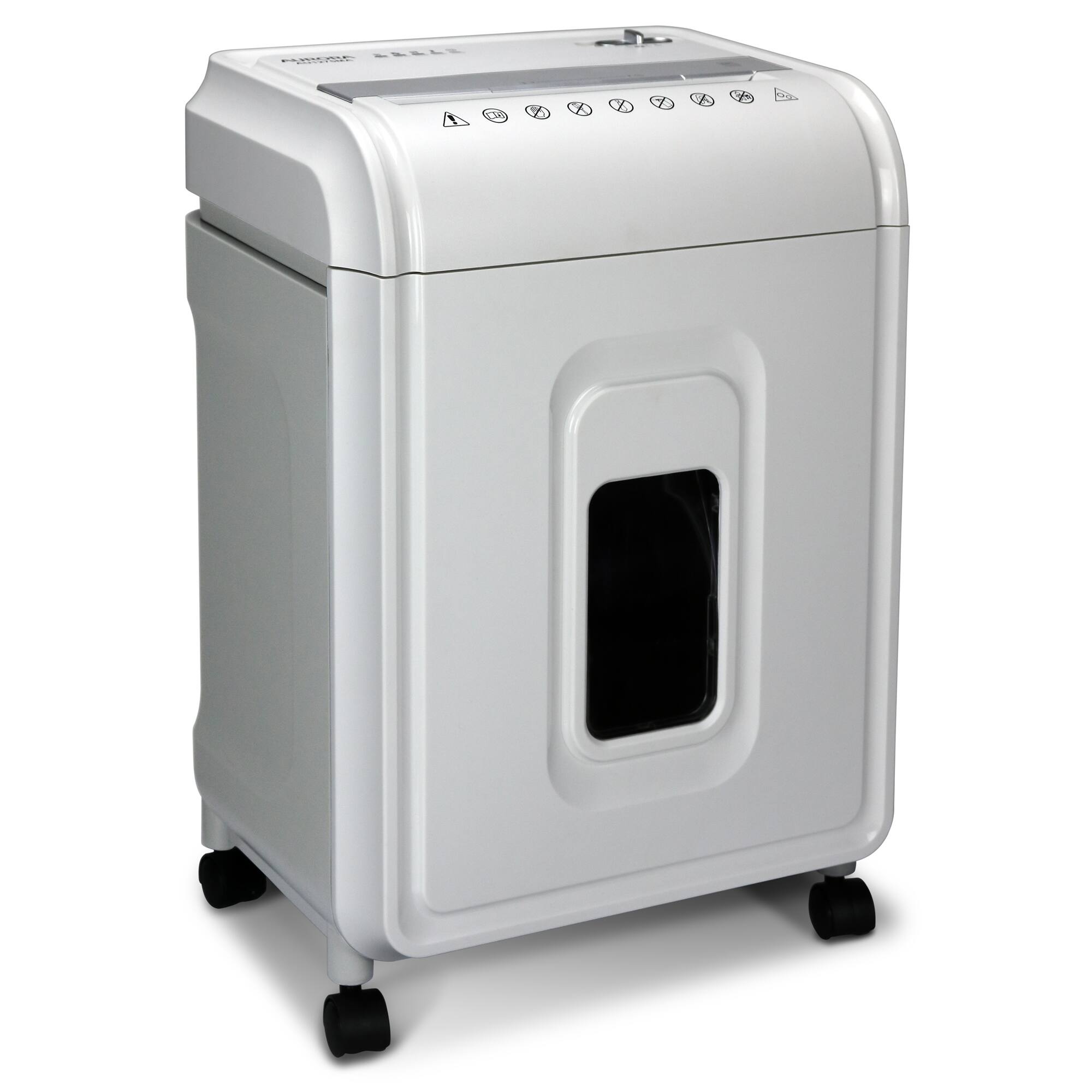 Left. Aurora - Aurora AU1480MA Professional Grade 14-Sheet Micro-Cut Paper and CD Shredder/ 30 Minutes Continuous Run Time, White/Gray - White.
