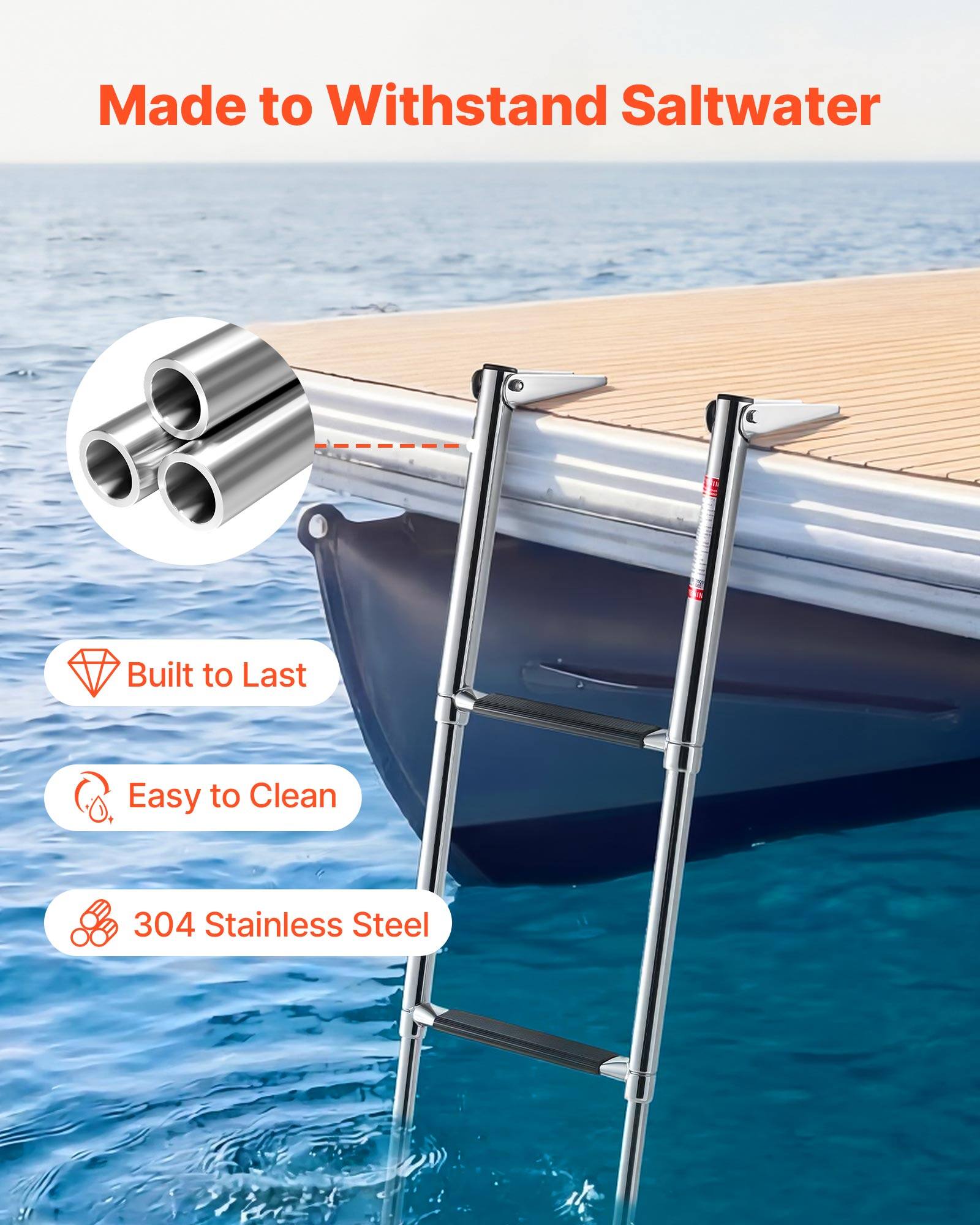Made to Withstand Saltwater  
Built to Last  
Easy to Clean  
304 Stainless Steel