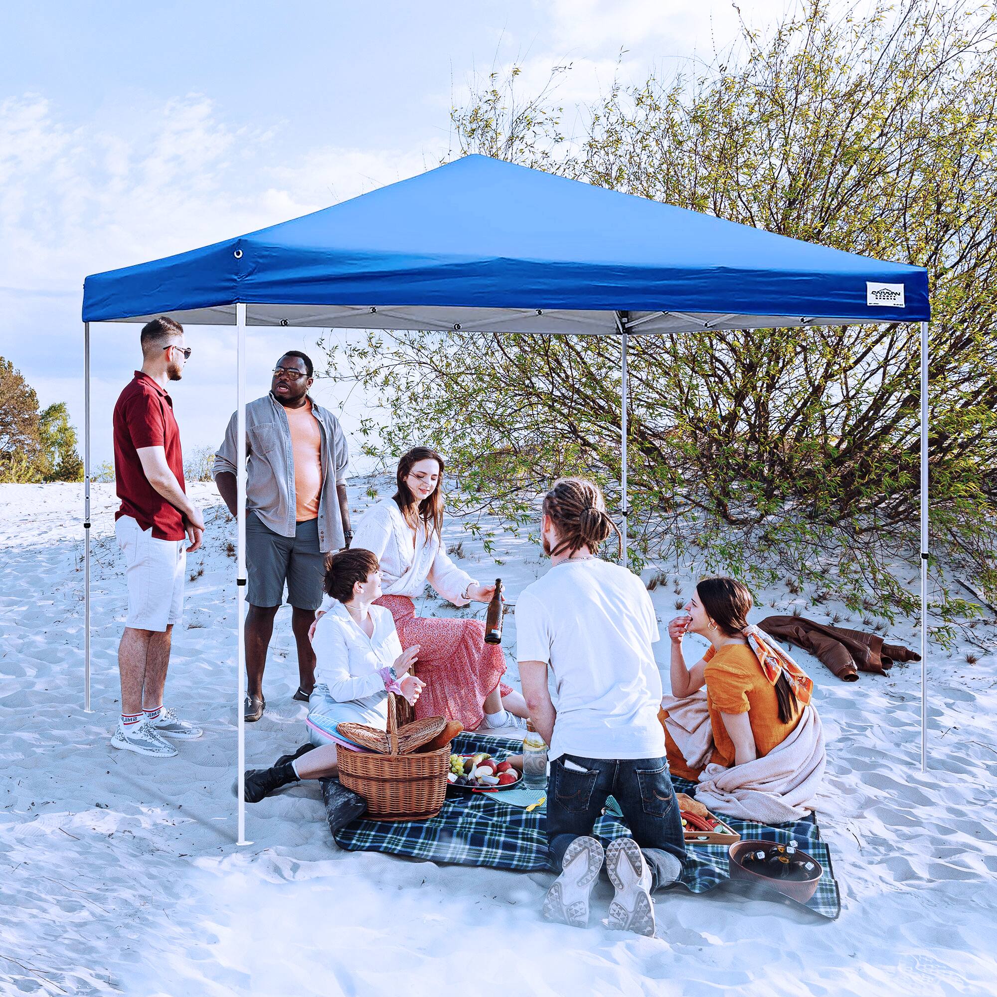 Alt View 4. Caravan Canopy - Caravan Canopy V Series 2 10' x 10' Entry Level Angled Leg Instant Canopy, Blue - Blue.