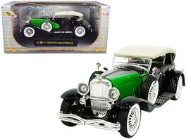1934 Duesenberg 1/32 Diecast Model Car by Signature Models - Black and Green
