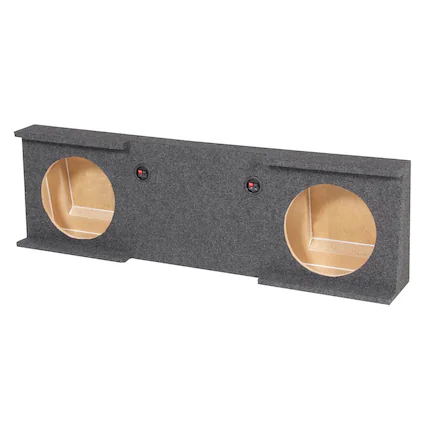 Front. QPower - QPower Dual 12" Sub Box - Chevy Silverado Crew Cab & GMC Sierra Crew Cab 07-13 - Charcoal Gray.