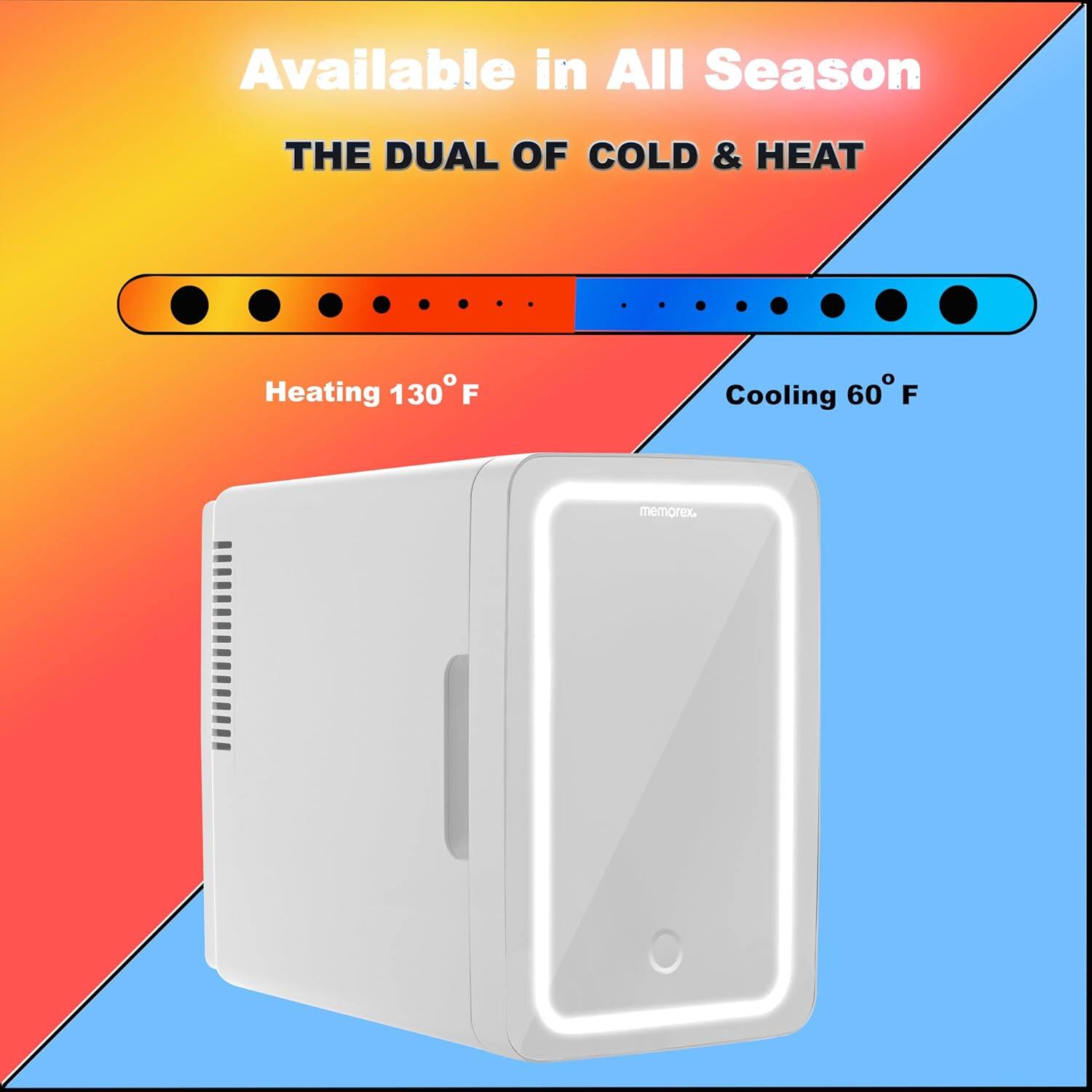 Available in All Season  
THE DUAL OF COLD & HEAT  
Heating 130°F  
Cooling 60°F