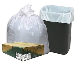 Berry Global - Earthsense 13 Gallon Trash Bag, 24" x 33", Low Density, 0.85 mil, 150 Bags/Box (RNW1K150V-43228) - White