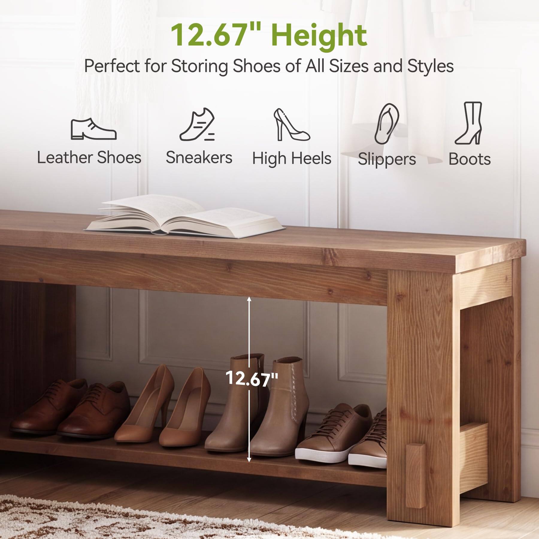 12.67" Height Perfect for Storing Shoes of All Sizes and Styles
Leather Shoes Sneakers High Heels Slippers Boots