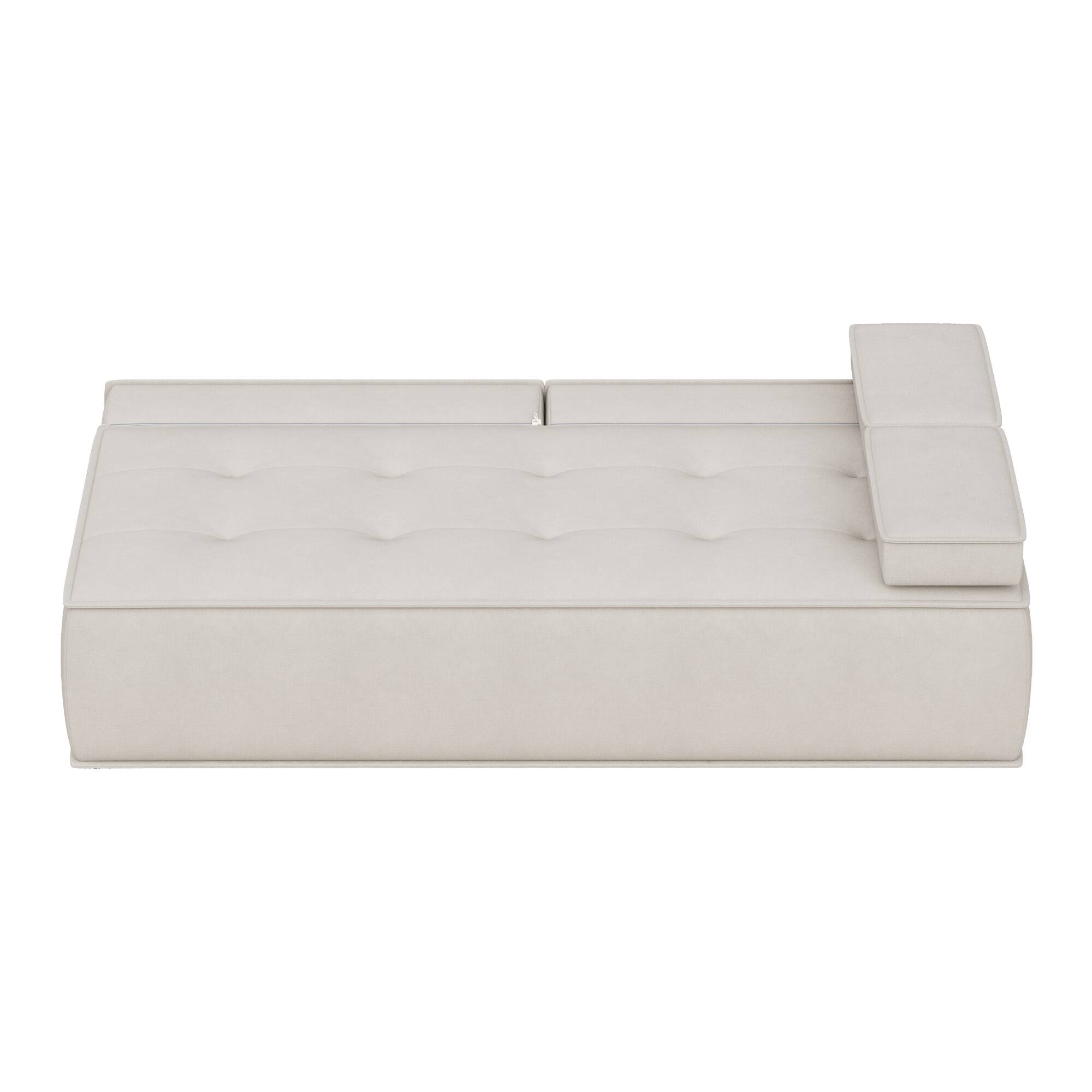 Alt View 6. luck idea - 79" Multi-Functional Fabric Sleeper Sofa, Convertible Couch Bed with Supportive Foam Cushion for Apartment & Studio - White.