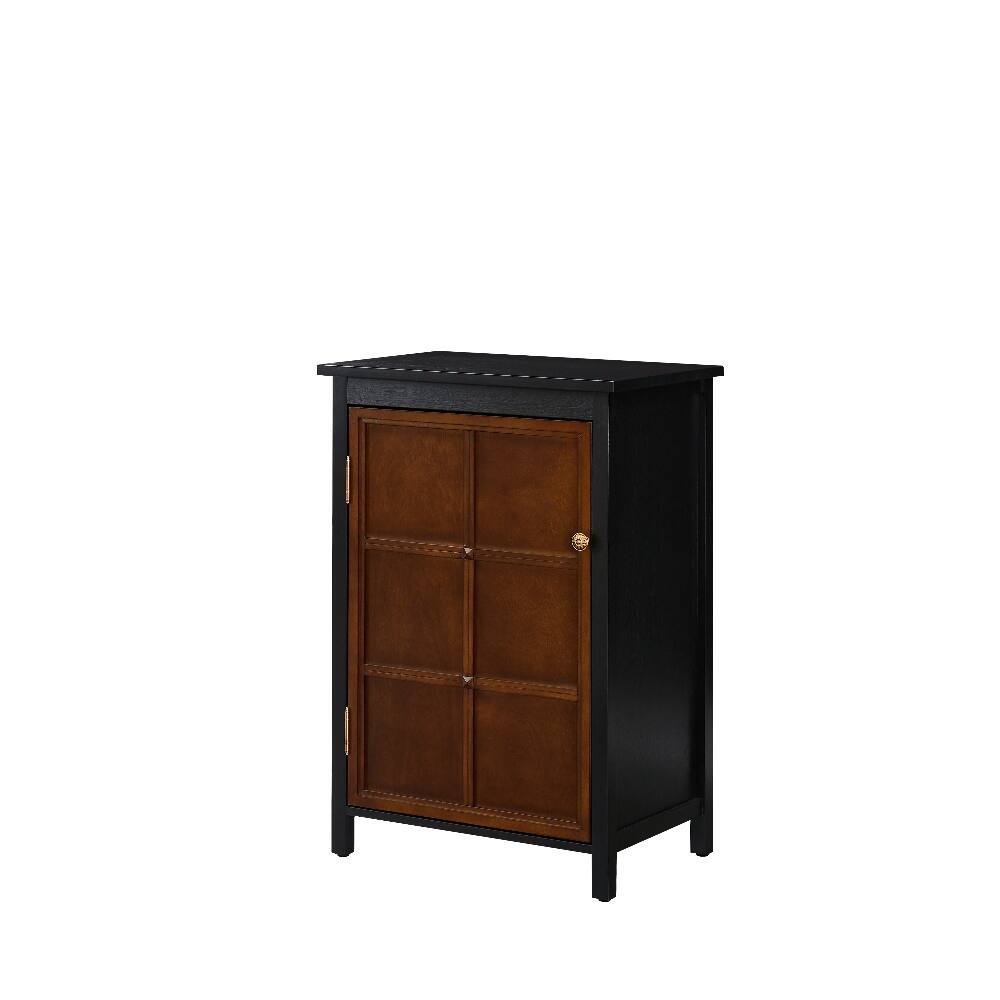 Alt View 9. Loheer - Loheer Mid Century Modern Floor Cabinet Black Storage Cabinet with Doors Adjustable Shelf for Entryway Bathroom - Black.