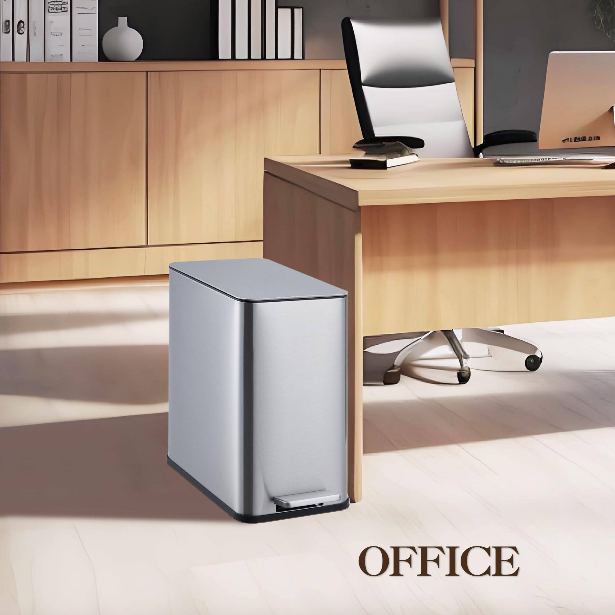 Alt View 2. Acekool - 10 Liter / 2.6 Gallon Small Bathroom Step Trash Can with Lid Soft Close.