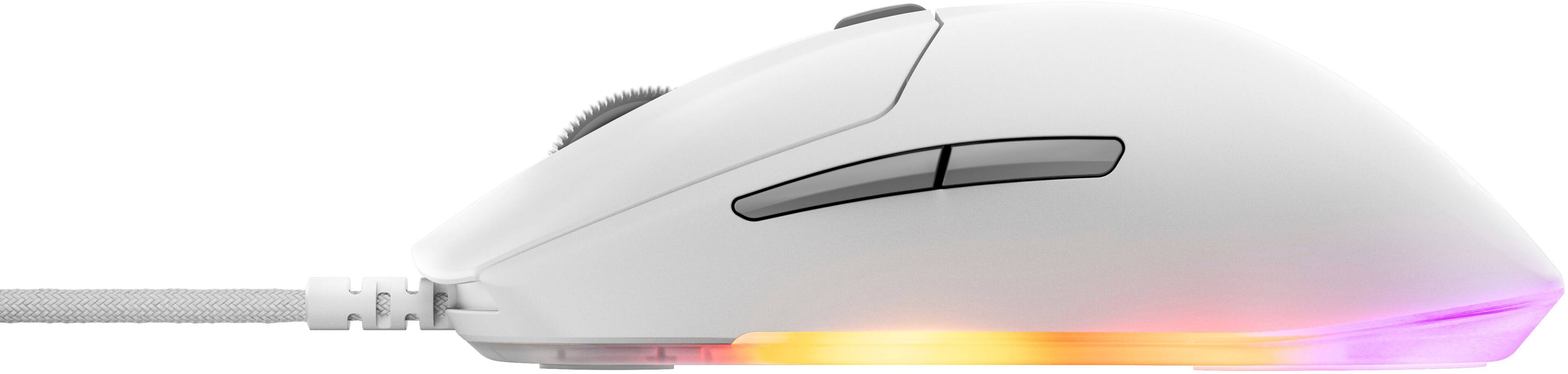 Alt View 5. SteelSeries - Rival 3 Gen 2 Wired Optical Gaming Mouse with 3-Zone RGB - White.