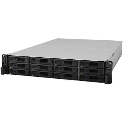 Front. Synology - Synology RackStation RS3621XS+ SAN/NAS Storage System - Intel Xeon D-1541 Octa-core (8 Core) 2.10 GHz - 12 x HDD - Unknown.