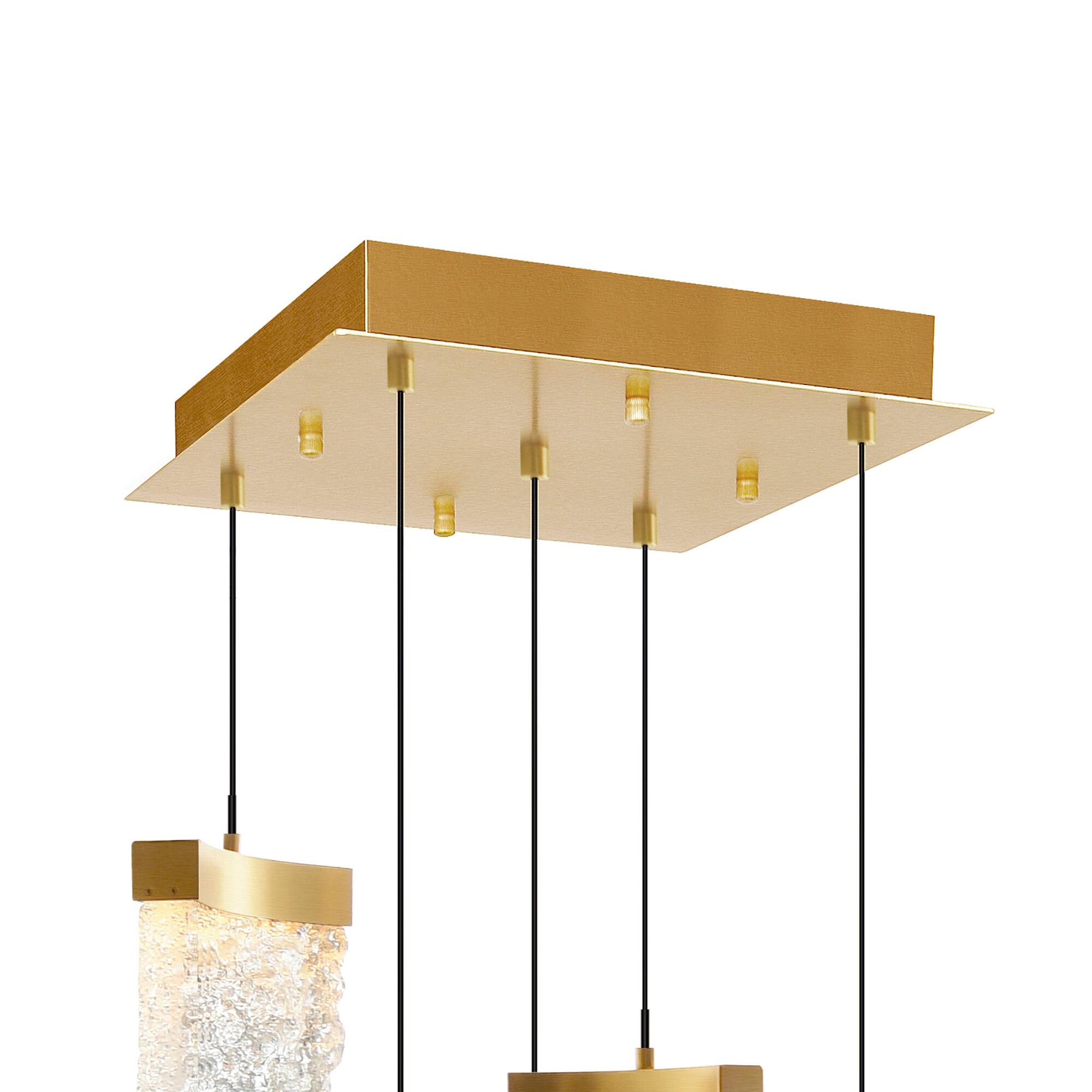 Alt View 2. CWI Lighting - Lava Integrated LED Brass Mini Pendant - Brass.