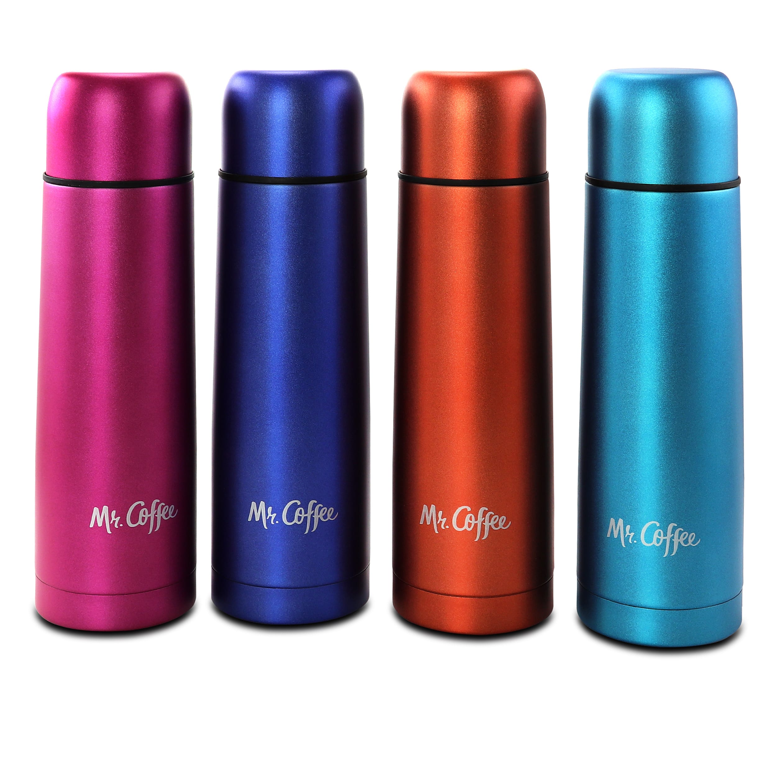 Mr. Coffee - Luster Javelin 4 Piece 16 Ounce Stainless Steel Thermal Travel Bottle Set Colors - Assorted