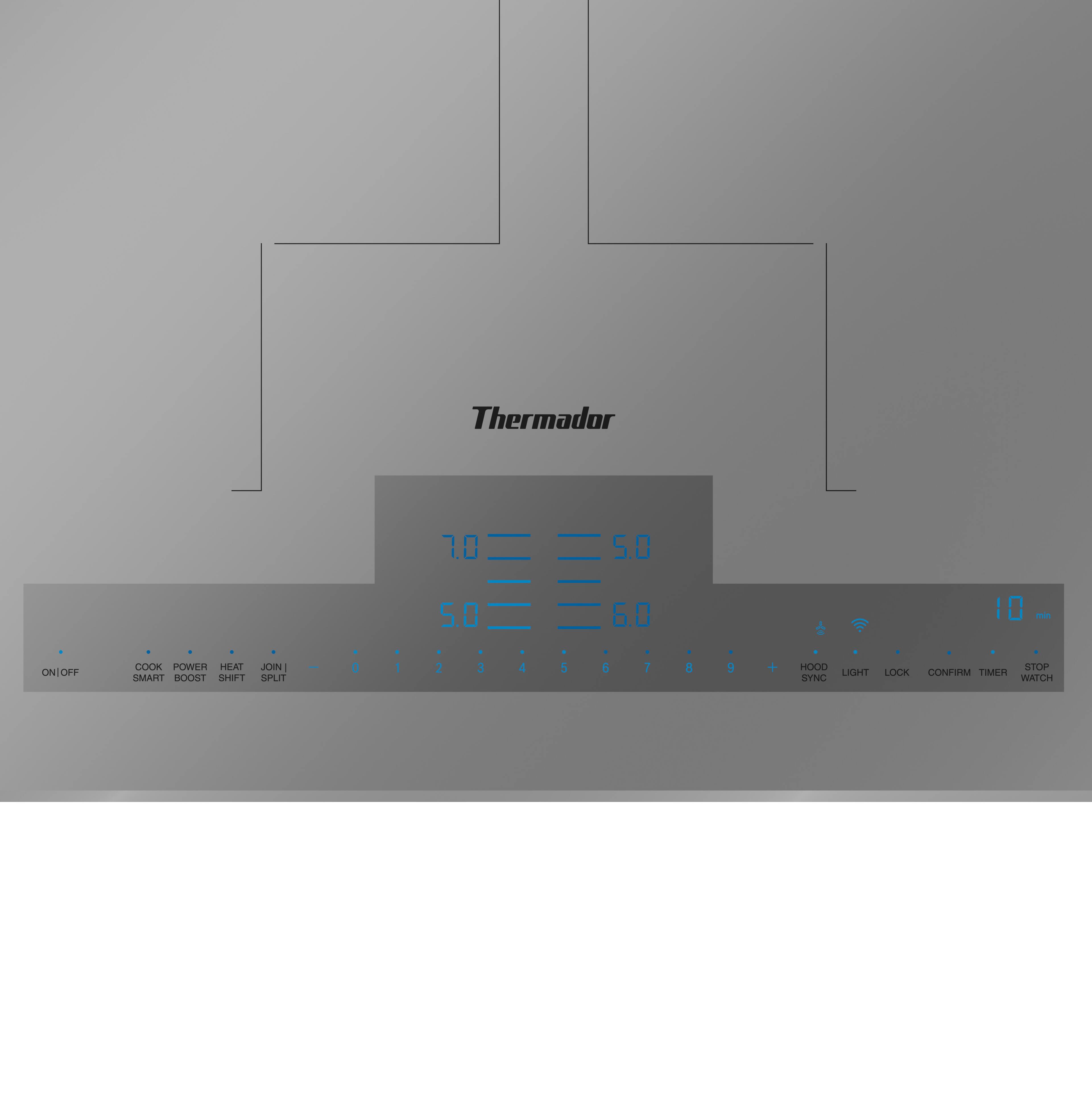 Thermador ONIOH GOOK POWER IFAL SMART BOOST SHIFT JOIN SPLIT 8 : 1.0 = = 5.0 - 5.0 6.0 2 3 5 d 1 3 3 + HOOD LIGHT SYNC 10 - 5d00 LOCK CONTEM TIER WIATCH