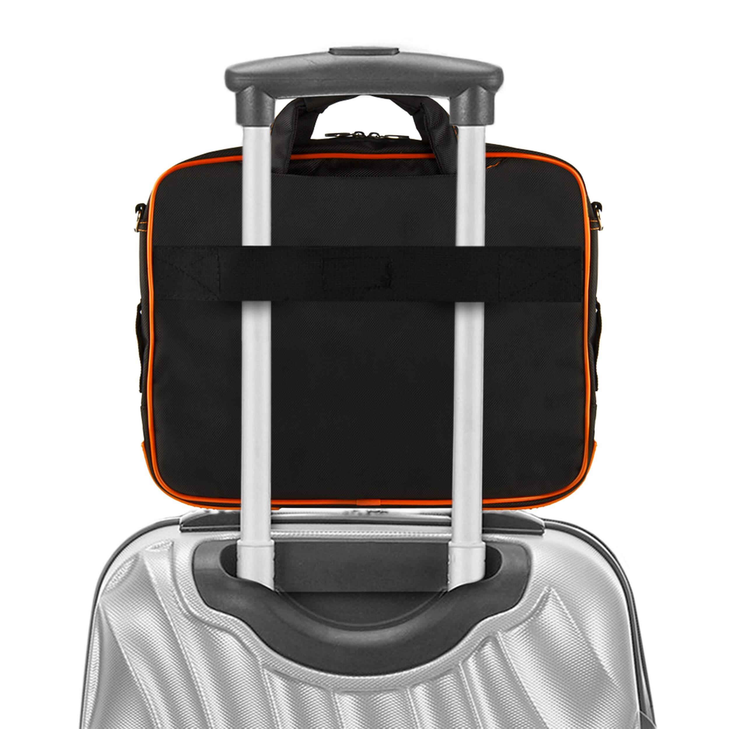 Alt View 7. Vangoddy - Messenger Bag 15-17.3-inch Laptop/Tablet NBKLEA786 Pindar Nylon Shoulder Bag - Black/Orange.