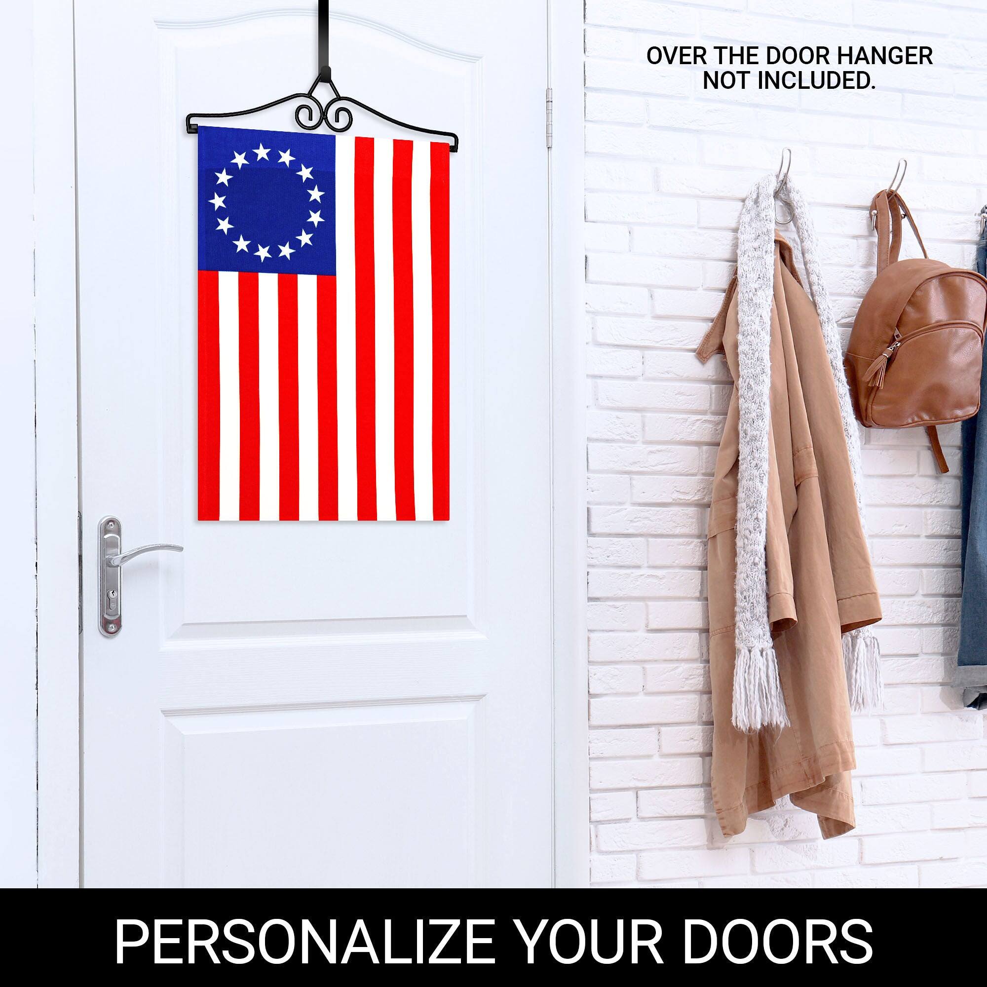 OVER THE DOOR HANGER NOT INCLUDED.  
PERSONALIZE YOUR DOORS