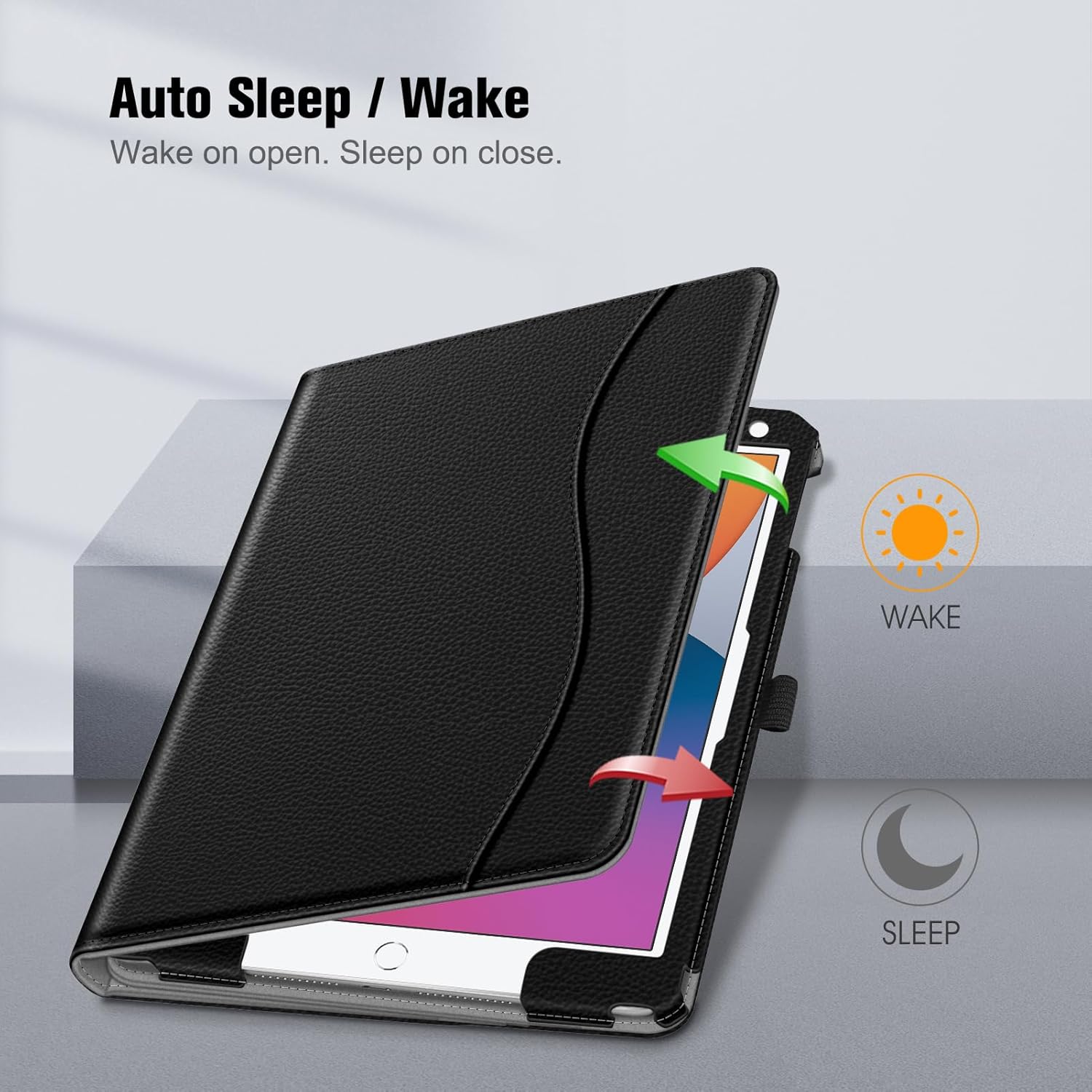 Auto Sleep / Wake  
Wake on open. Sleep on close.  

WAKE  
SLEEP