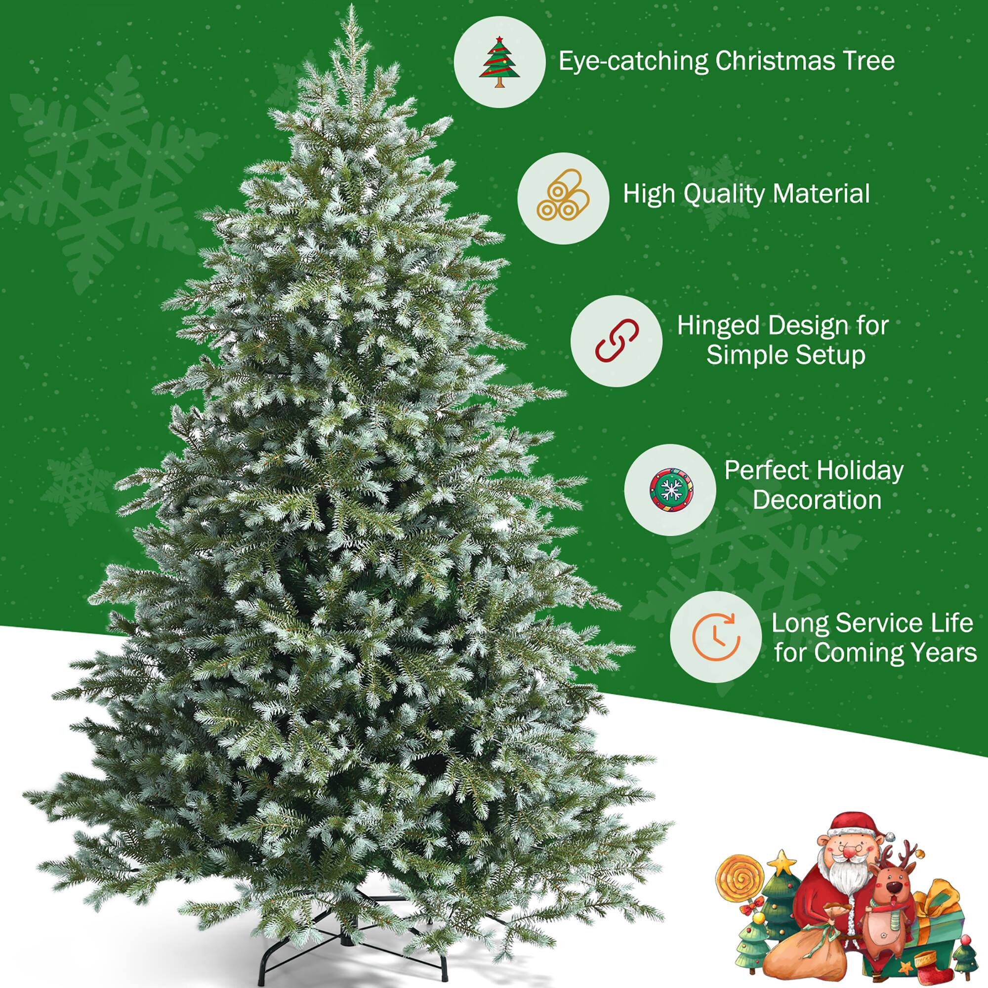 Eye-catching Christmas Tree High Quality Material Hinged Design for Simple Setup Perfect Holiday Decoration Long Service Life for Coming Years