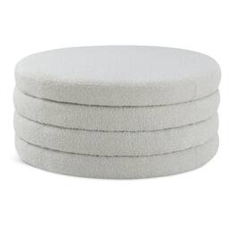 Meridian Furniture - Aphia Cream Boucle Fabric Ottoman/Coffee Table - Beige