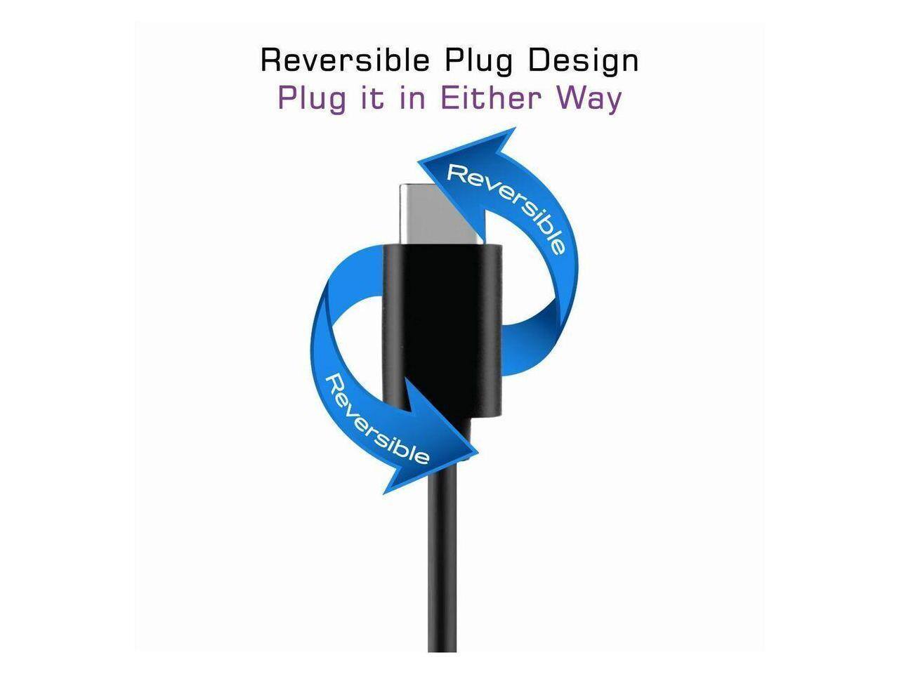 Reversible Plug Design  
Plug it in Either Way  
Reversible