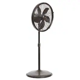 NewAir - Outdoor Misting Fan and Pedestal Fan Combination, 600 sq. ft. With 3 Fan Speeds and Sturdy All Metal Design - Dark Brown