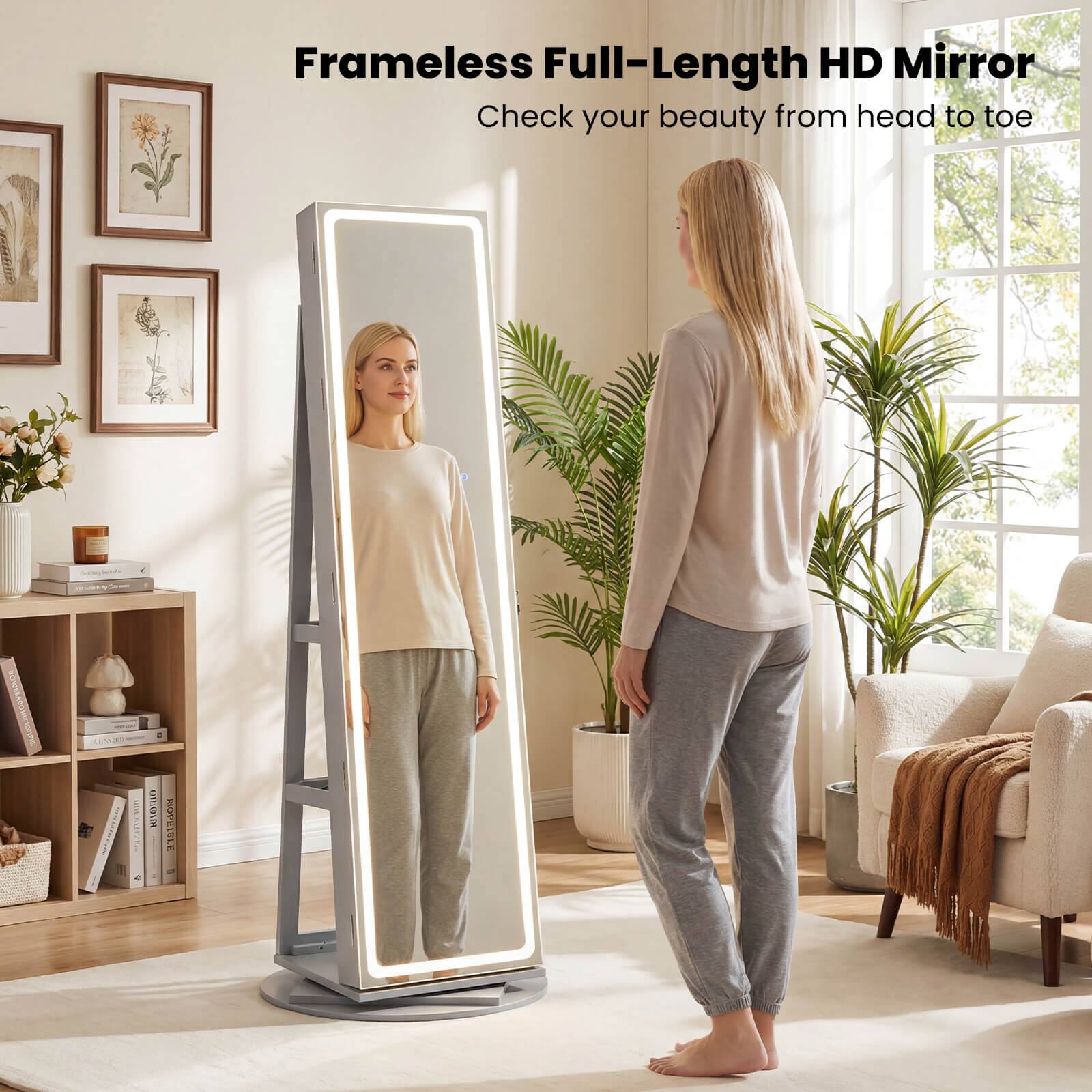 Frameless Full-Length HD Mirror  
Check your beauty from head to toe