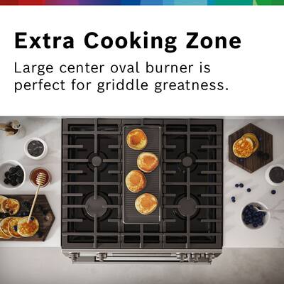 Bosch 100 Series 5.8 Cu. Ft. Slide In Gas Range with Self Bosch 100 Series 5.8 Cu. Ft. Slide In Gas Range with Self