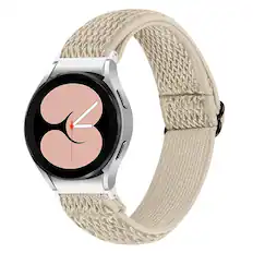 Front. StrapsCo - Comfort Stretch Band Watch Strap For Samsung Galaxy Watch 7 - Beige.