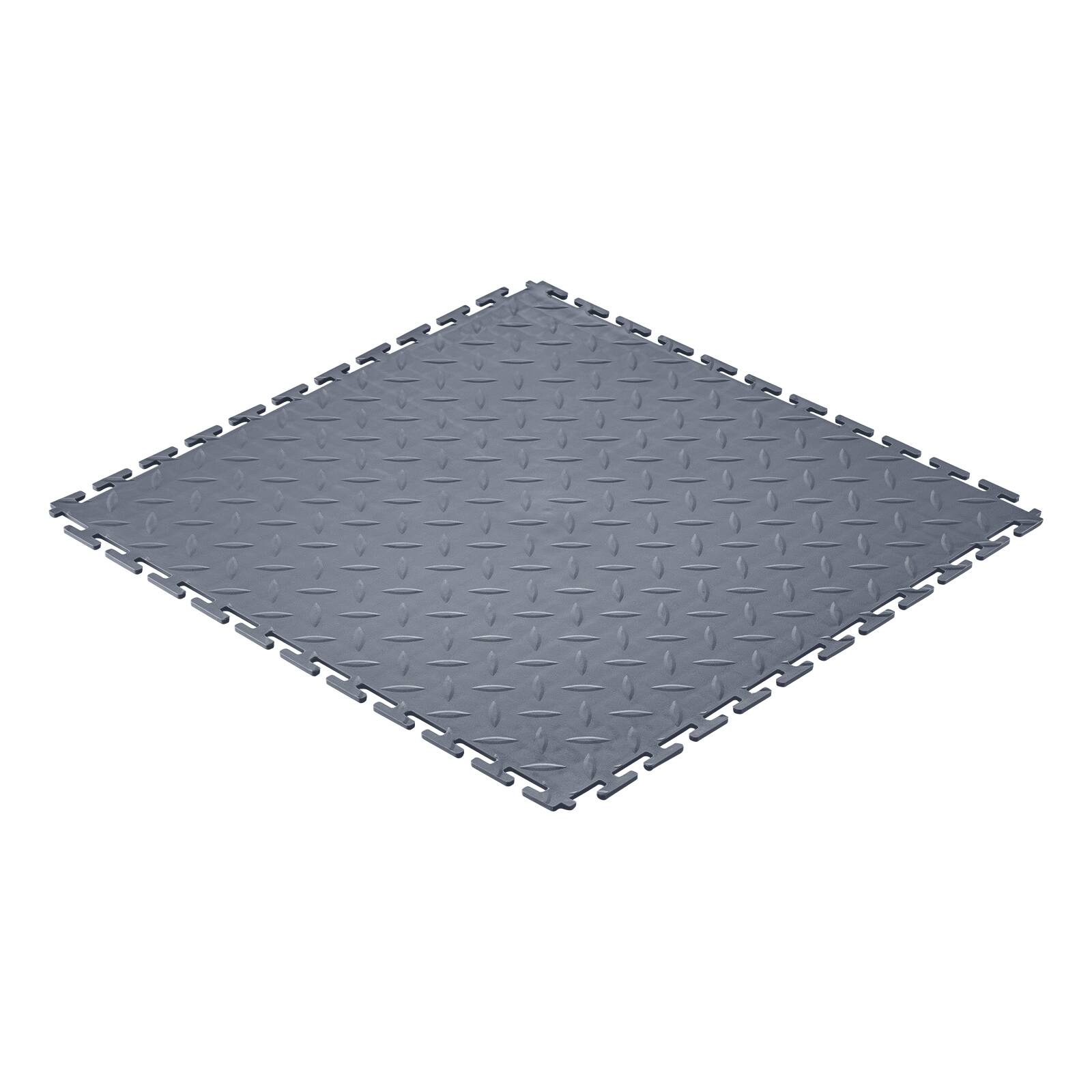 Alt View 5. VEVOR - Garage Floor Tiles Interlocking, 8 Pack 20.2 x 20.2 x 0.2 in Interlocking Modular Garage Flooring Tiles, Diamond Plate - Graphite Gray.