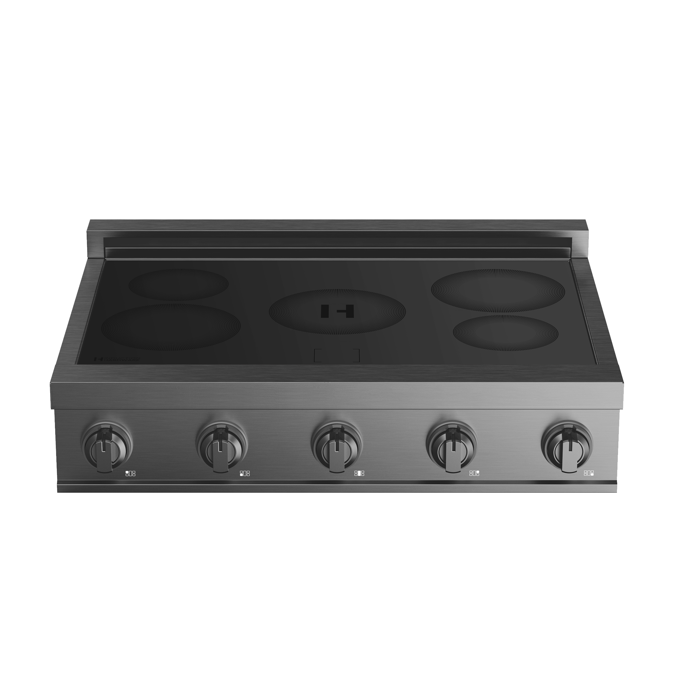 Angle. Induction Hardware - 36 Inch Induction Range CookTop, 5 burners - Black.