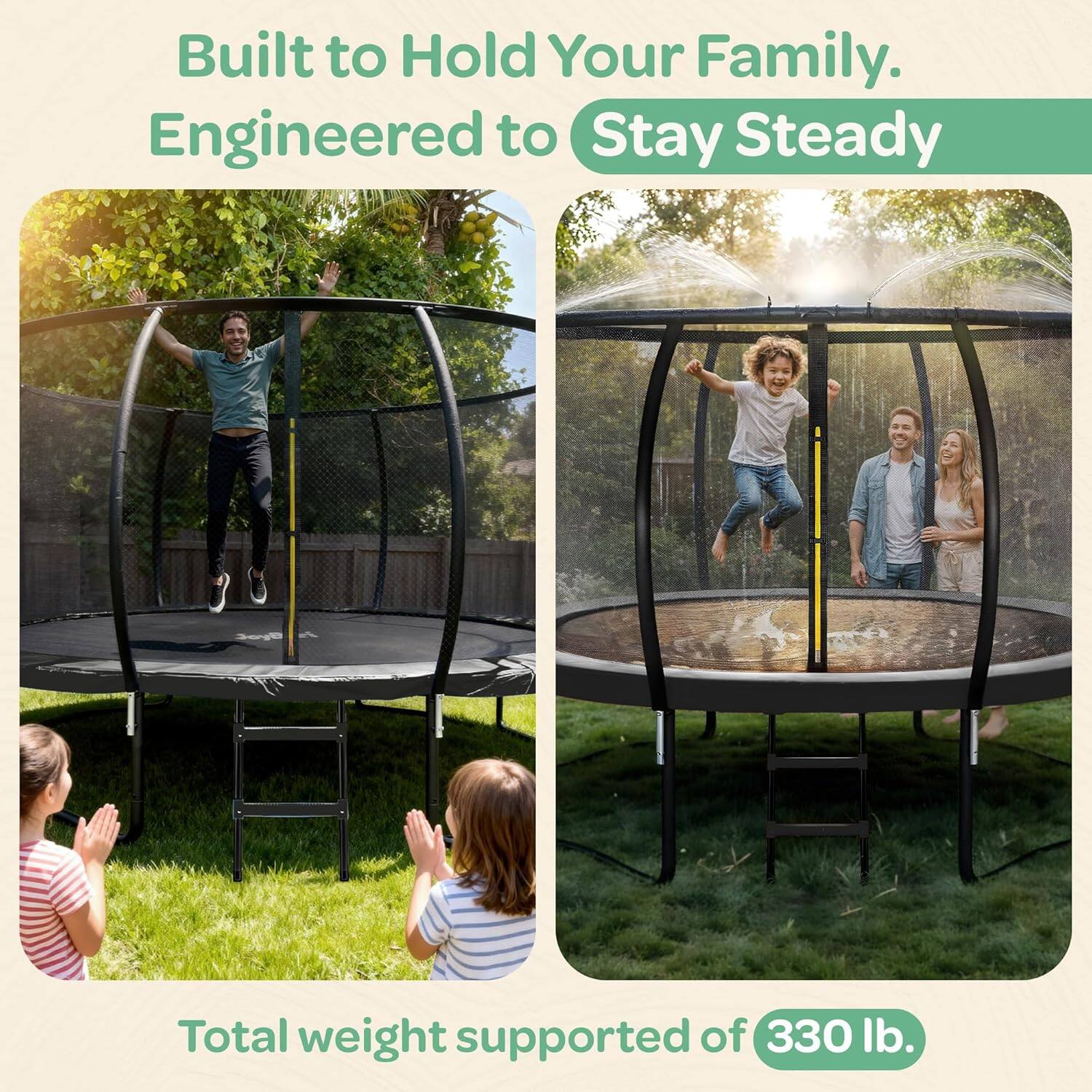 Built to Hold Your Family. Engineered to Stay Steady. Total weight supported of 330 lb.