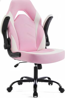 AOITUN - Ergonomic Pink Gaming Desk Chair for Daily Comfort - Ideal for Dorm or Home Office - White