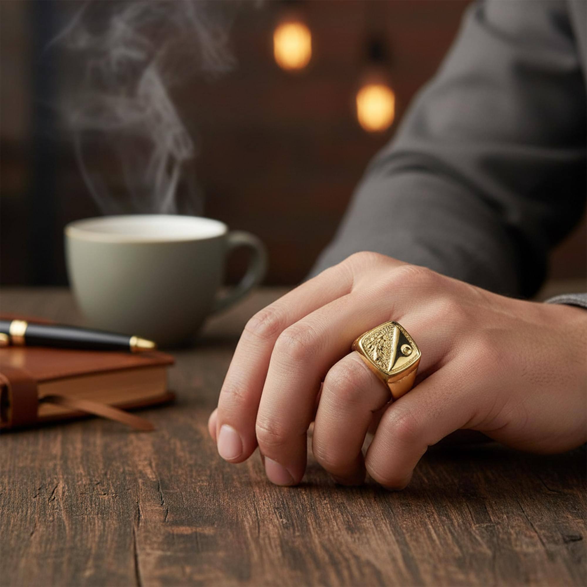 Alt View 10. Smiffys - Gold Ring Costume Accessory - Gold.