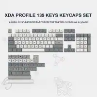 Womier - PBT Keycaps,XDA Profile Dye-Sublimation Keycaps Set Custom Key caps for Cherry Gateron MX Switch Mechanical Keyboard - Grey-133 Keys