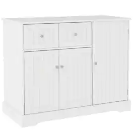 Pawhut - Litter Box Enclosure with Drawers, Storage, Anti-tip Kit - White