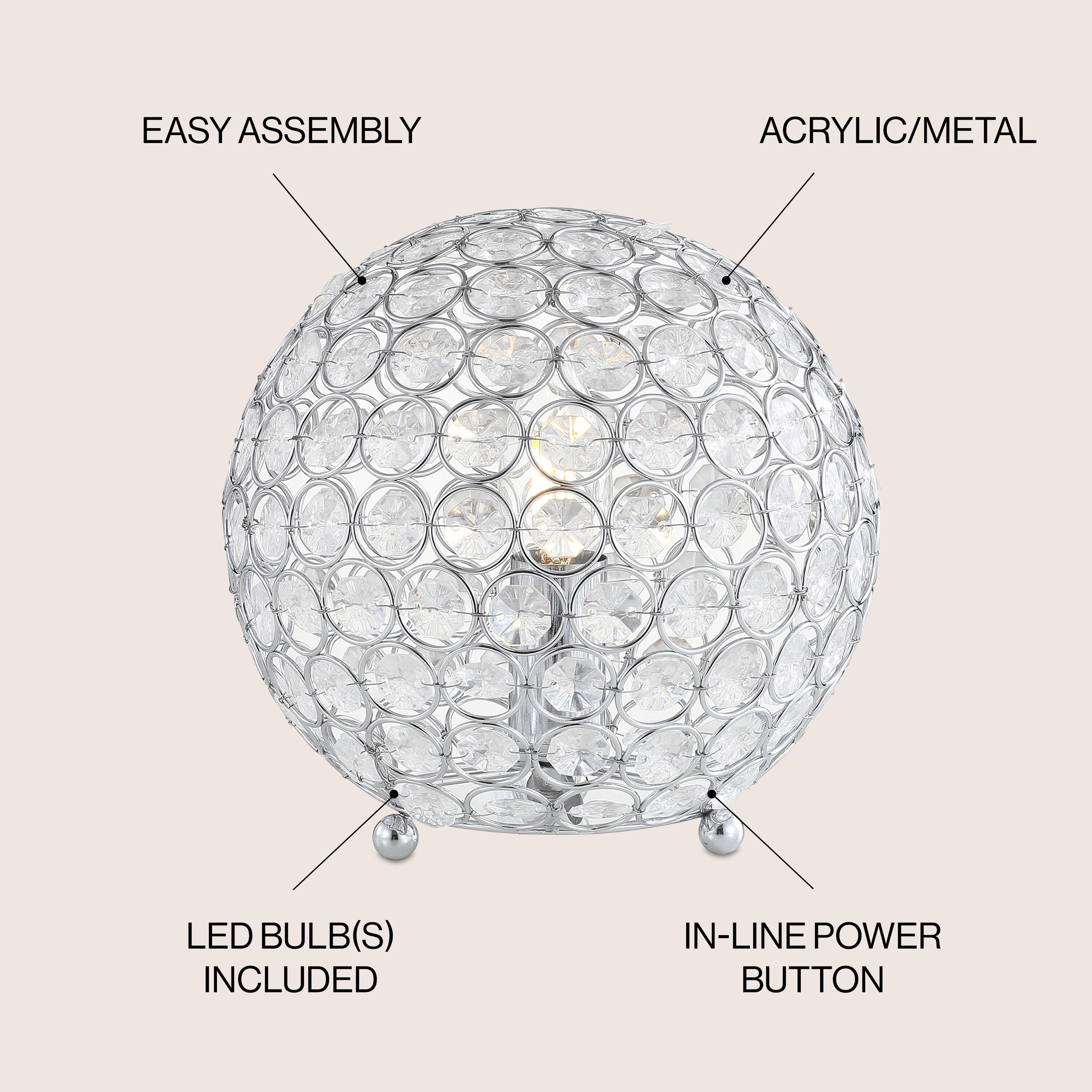 EASY ASSEMBLY  
ACRYLIC/METAL  
LED BULB(S) INCLUDED  
IN-LINE POWER BUTTON