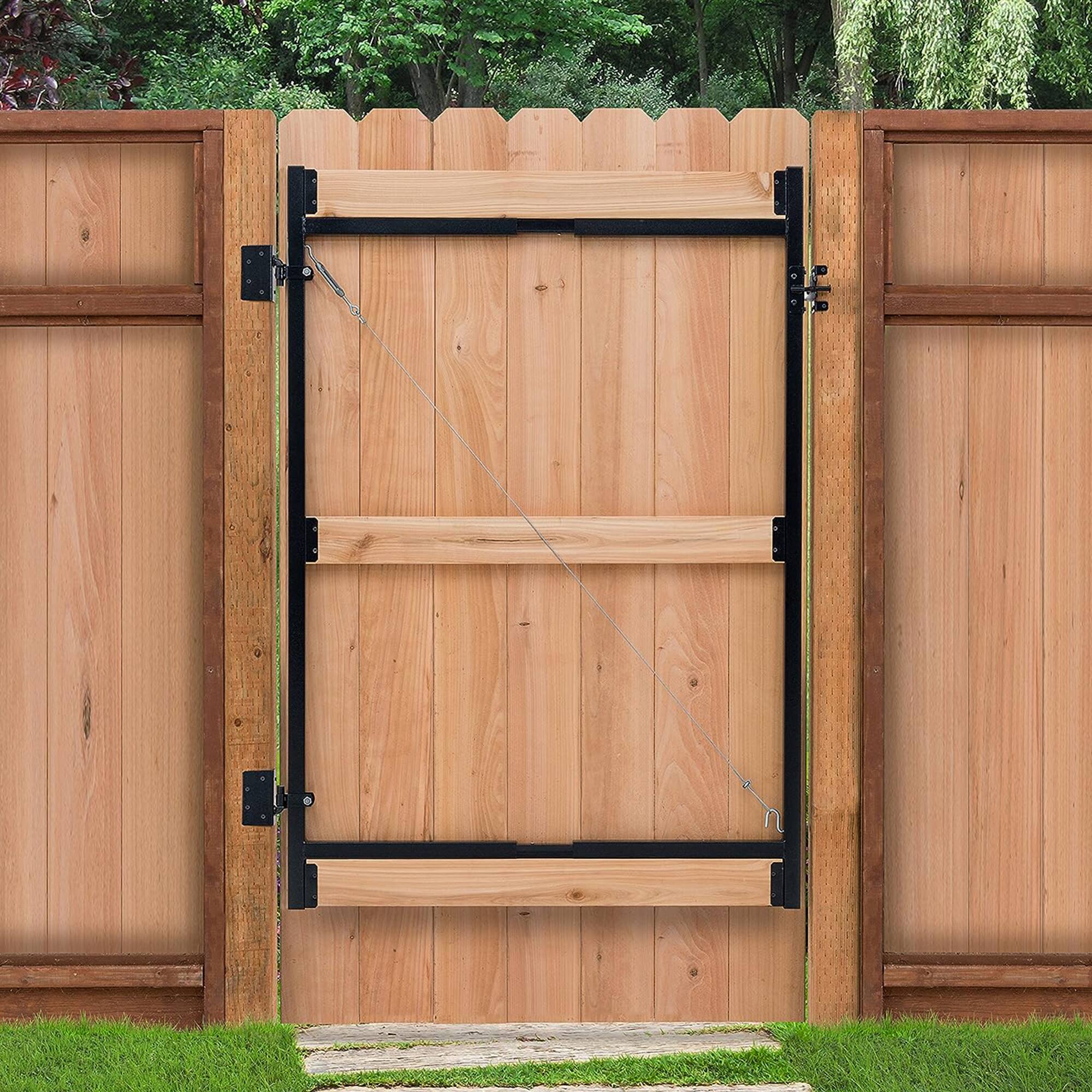 Alt View 5. Adjust-A-Gate - Adjust-A-Gate Steel Frame Gate Building Kit, 60"-96" Wide, 6' High (4 Pack) - Black.