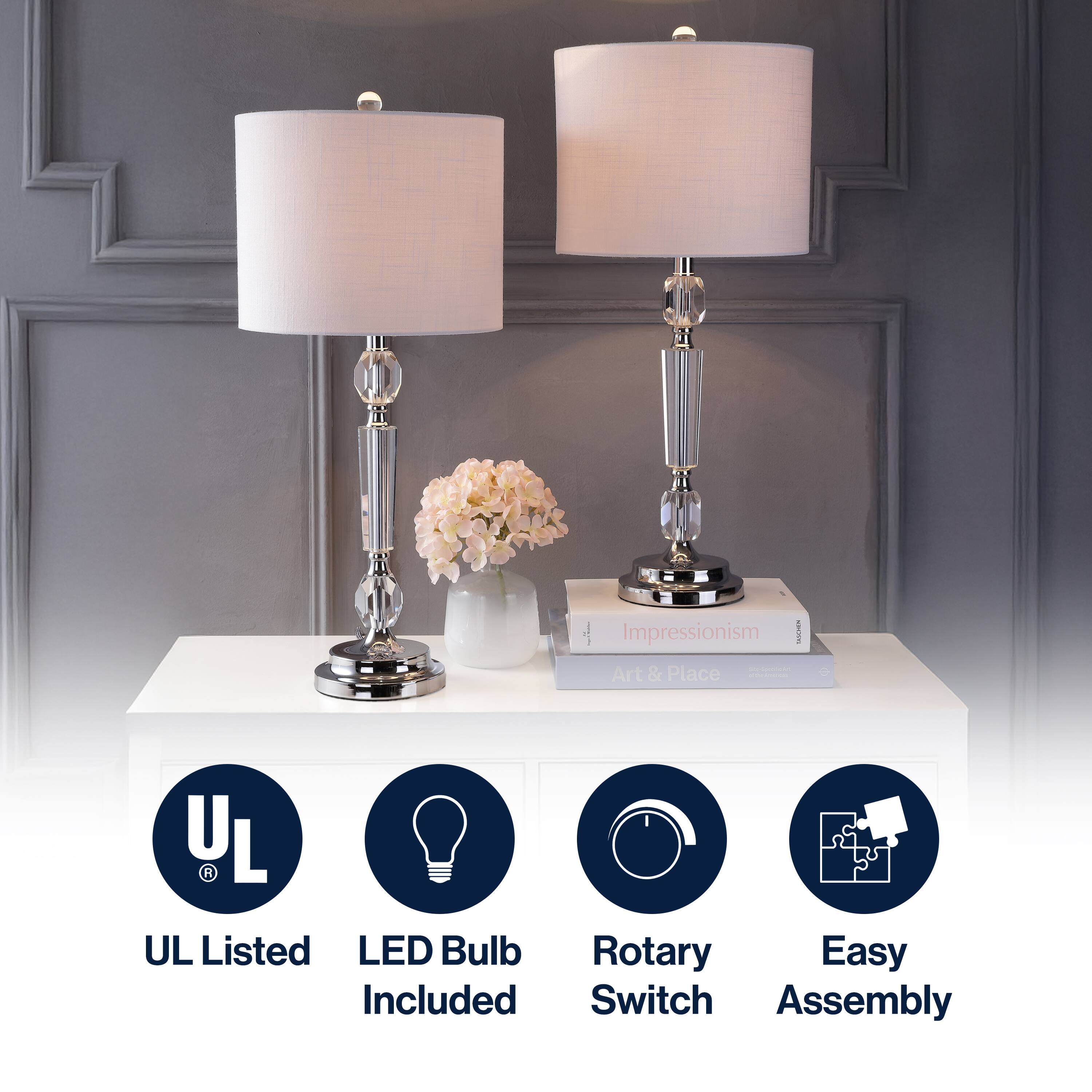 - Impressionism
- Art & Place

- UL Listed
- LED Bulb Included
- Rotary Switch
- Easy Assembly