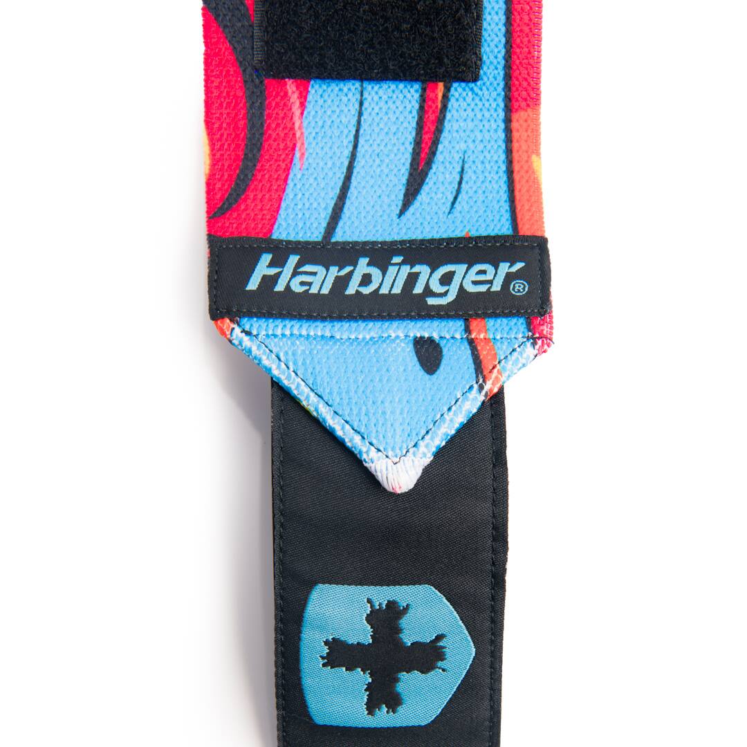 Alt View 5. Harbinger - Harbinger 18" Red Line Wrist Wraps - Swirl Orange/Blue - Swirl Orange/Blue.