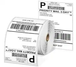 Phomemo - 500-sheet 4 x 6 inch white shipping labels in roll, compatible with PM-241BT/PM64D/D520BT