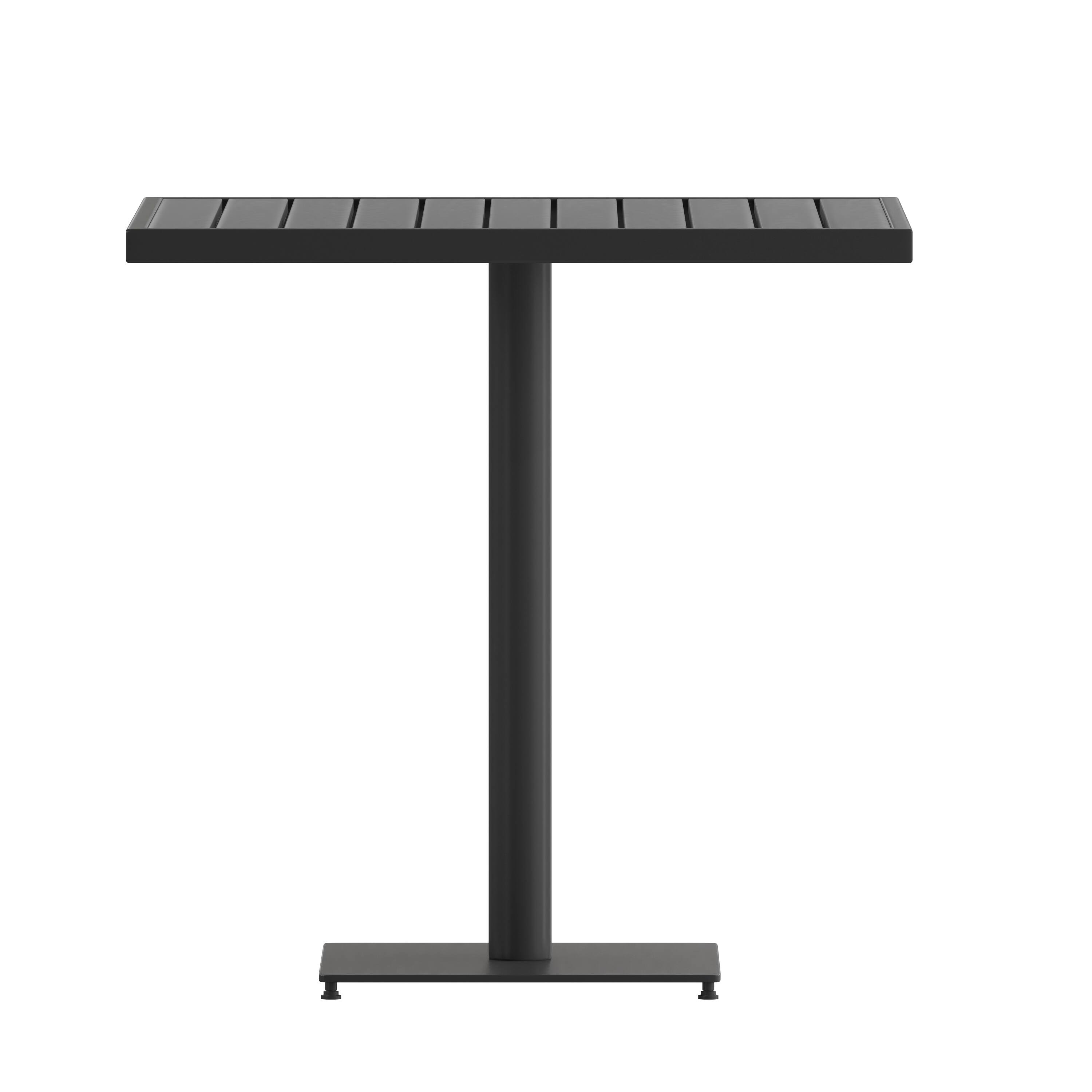 Alt View 8. Emma + Oliver - Outdoor Faux Teak Dining Table with Poly Slats - Patio Table - Gray Wash Teak.