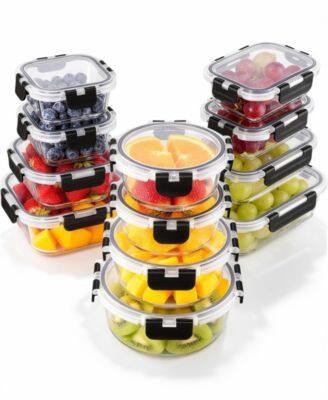 Alt View 7. Sugift - 24-Piece Borosilicate Glass Food Storage Container Set With Snap-Locking Lids Airtight BPA-Free - Clear.