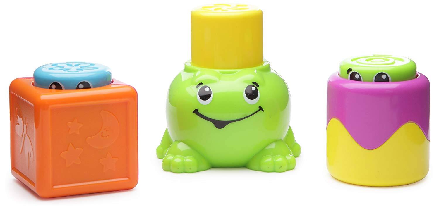 Alt View 1. Fisher Price - Stack n Surprise Blocks Peek-a-Boo Frog - Multi.